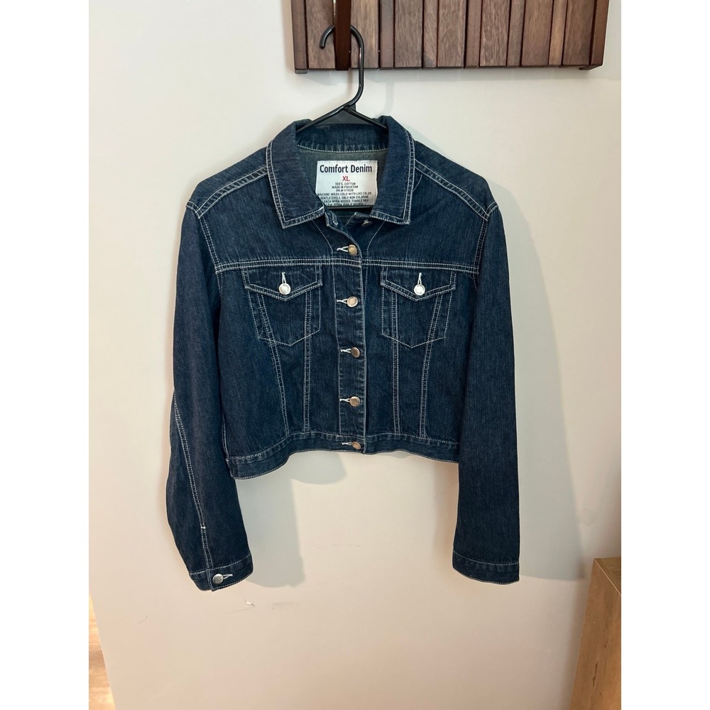 Comfort Denim Cropped Jean Jacket XL